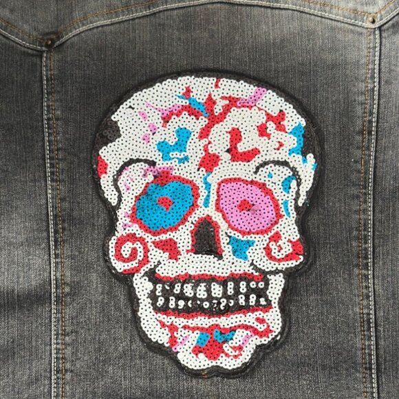 Addition Elle Jean Jacket with Sequined Scull - 2X - NWT - Picture 12 of 15